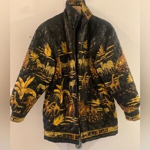 UNIQUE Vintage Animal Print Quilted Jacket